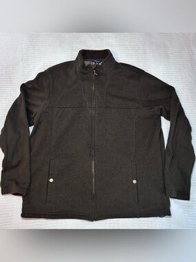 Lands End Men’s XL Fleece Jacket Dark Brown Full Zip